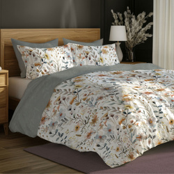 Komplet Pościeli Satyna Bawełniana 220x200+ 2x70x80 Boho 006 Kwiaty