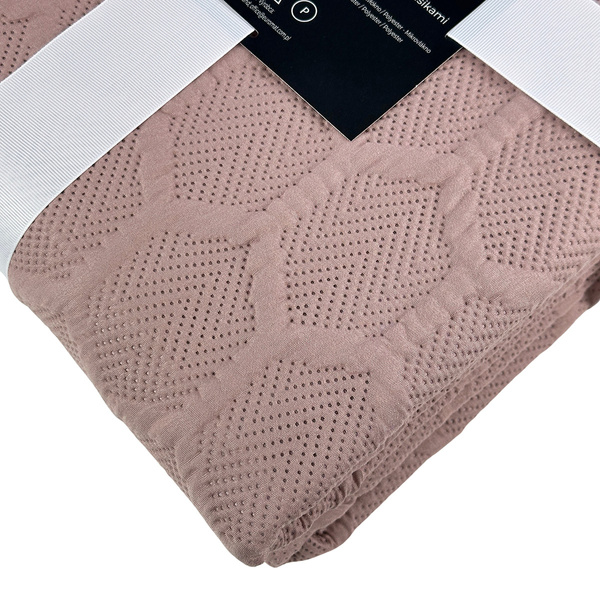 Dwustronna Narzuta Parla 3D Pudrowy Róż 180x220 Bez Poszewek