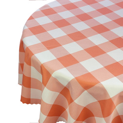 Obrus Plamoodporny Alice Druk Krata Łososiowy Okrągły