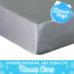 Prześcieradło Bawełniane z Gumką Satynowe Jasno Szare 37