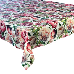 Obrus Plamoodporny Druk Wiosenny Kwiaty Peonie