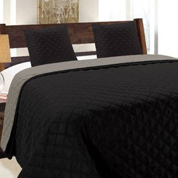 Dwustronna Narzuta Vigo II Czarny Grafit 013 180x220+2x40x40
