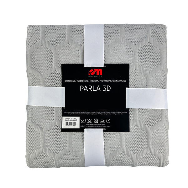 Dwustronna Narzuta Parla 3D Jasny Szary 180x220 Bez Poszewek