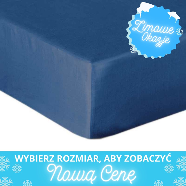 Prześcieradło Bawełniane z Gumką Satynowe Niebieskie 11