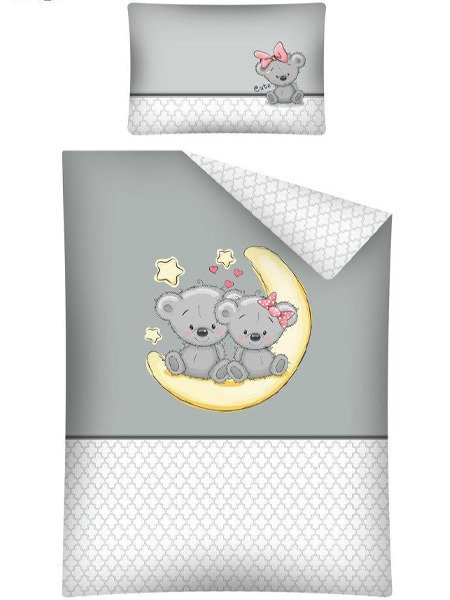 Pościel Dziecięca 100x135+40x60 Misiaczki na Księżycu 2664A