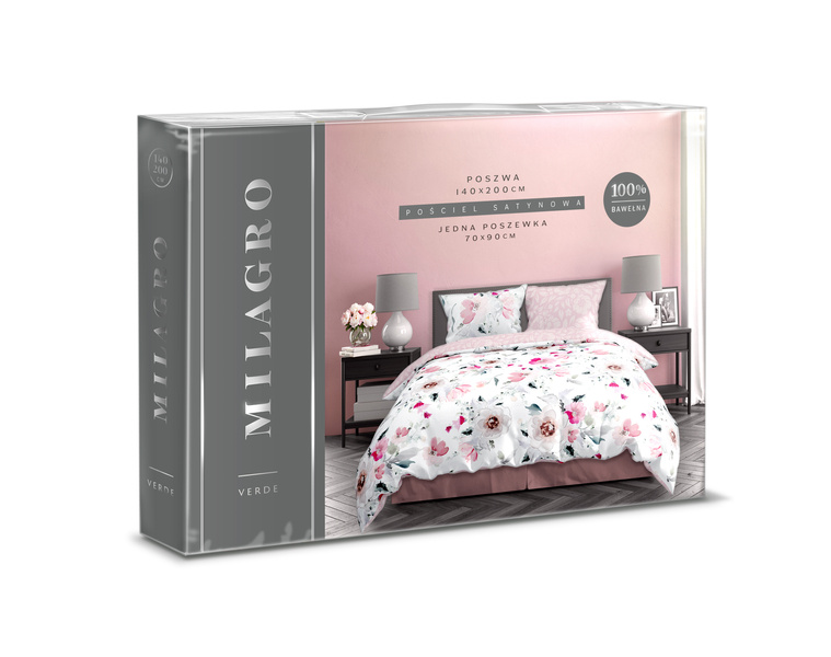 Komplet Pościeli Satyna Bawełniana 140x200+70x90 Milagro Verde 003