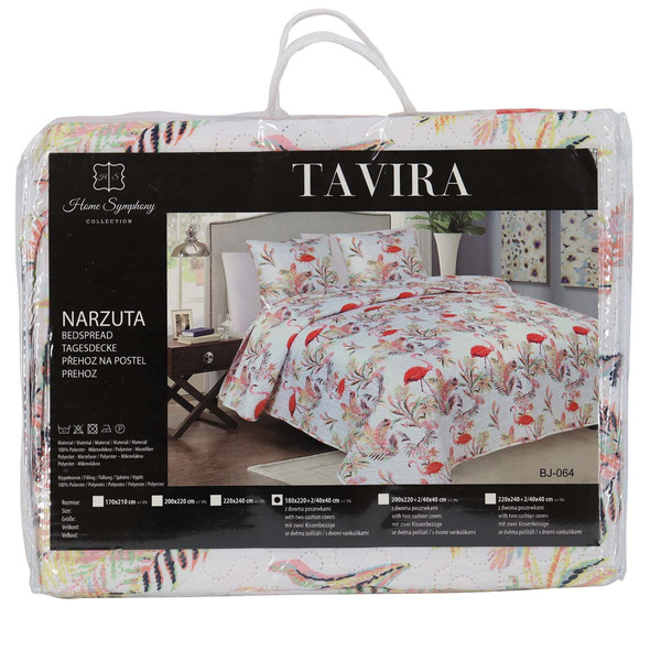 Dwustronna Narzuta TAVIRA BJ-064 Flamingos 180x220+2x40x40