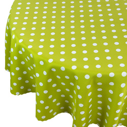 Obrus Plamoodporny Druk Kropki Zielony Okrągły