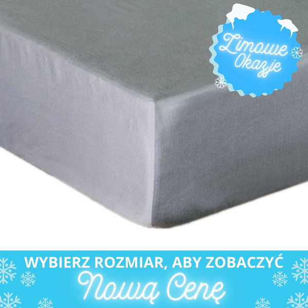 Prześcieradło Bawełniane z Gumką Satynowe Jasno Szare 37