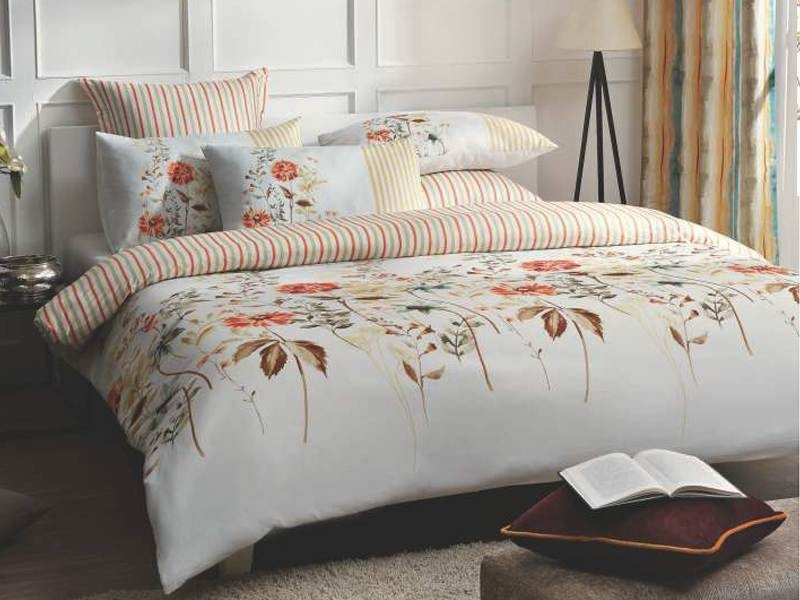 Pościel Bawełniana Percale Satin Daisy Melon RE92