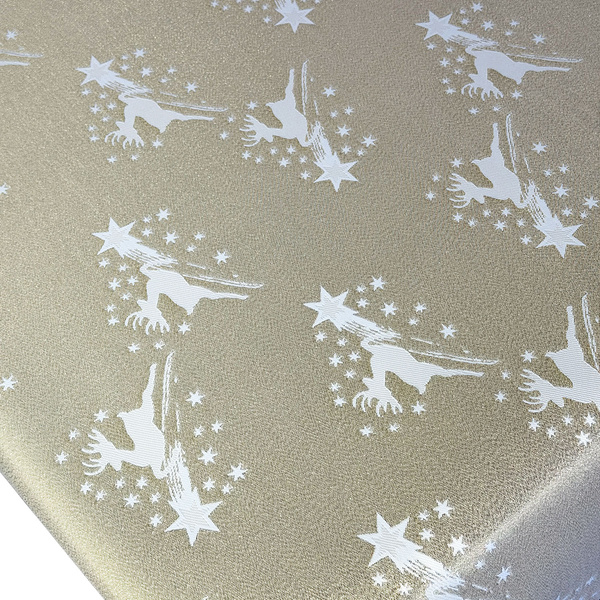 Dwustronny Obrus Plamoodporny Świąteczny Renifer Złoty