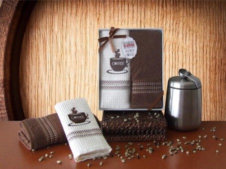 Komplet Ręczników Kuchennych Premium Coffee 15D Brąz