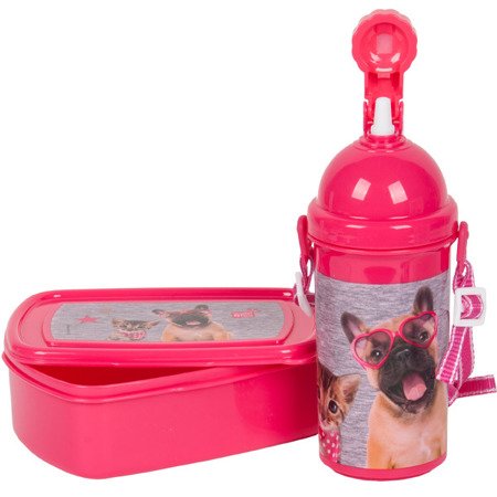 Szkolny Zestaw Śniadaniowy Lunchbox z Bidonem Studio Pets Pies Kot PEE