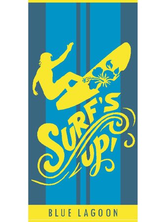 Welurowy Ręcznik Plażowy Blue Lagoon Surf 06 70x140 cm