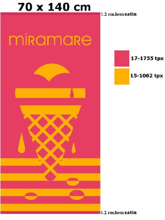 Welurowy Ręcznik Plażowy Miramare Drop 07 70x140 cm