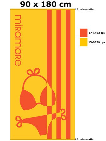 Welurowy Ręcznik Plażowy Miramare Yellow 01 90x180 cm