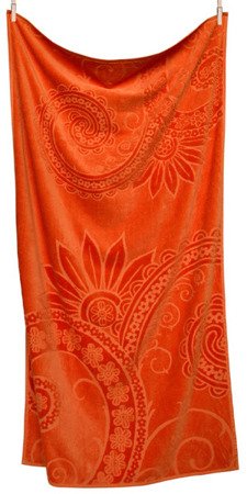 Welurowy Ręcznik Plażowy Onix Pomarańczowy 90x160 cm